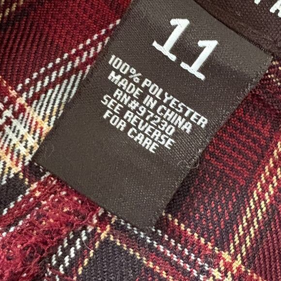 Almost Famous Plaid High Rise Flare Pants 11 Y2K Indie Punk Grunge 90s Retro - Picture 4 of 7